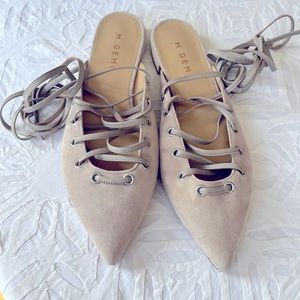 M.Gemi  beige colored lace up flat shoes. Brand new .